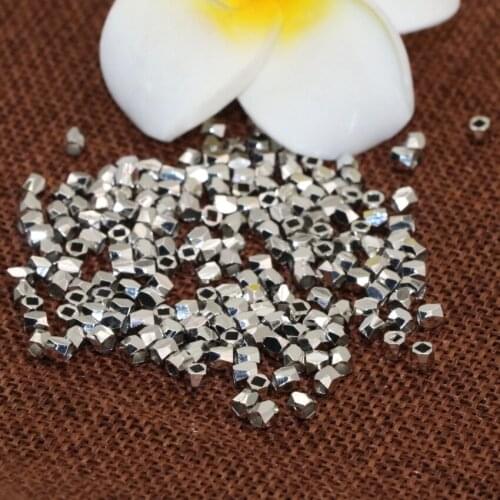 Wholesale 50pcs 3mm cube square shape accessories Tibet silver plated spacers beads gifts jewelry diy elegant findings B2545