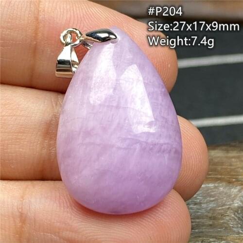 Top Natural Purple Kunzite Crystal Pendant Jewelry For Women Man Crystal 27x17x9mm Beads Healing Love Gift Silver Gemstone AAAAA