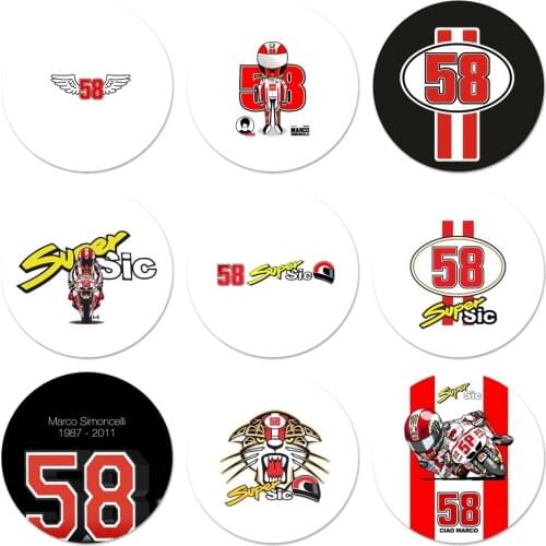 Marco Simoncelli logo 58 Icons Pins Badge Decoration Brooches Metal Badges For Backpack Decoration
