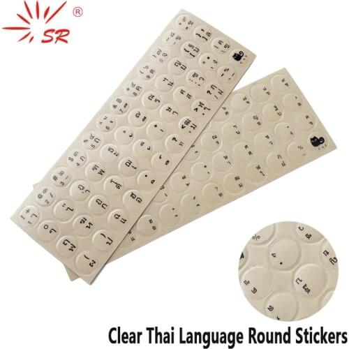 SR Matte Clear Keyboard Stickers for Thai Language Letter Layout With Button 2 Size Letters Alphabet For PC Laptop Accessories