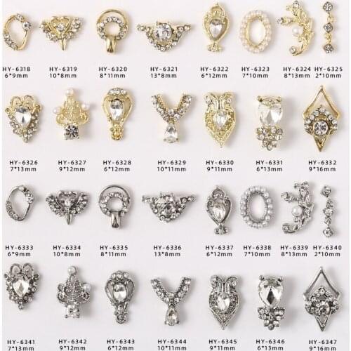 20 Pieces 3D Metal Zircon Nail art Decorations Zircon Rhinestone Nail Art Jewelry Alloy Zircon Tassel Pendant Nail Accessory