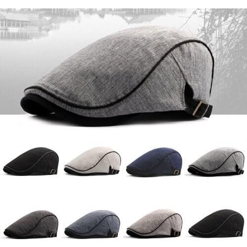 2020 New Mens Hat Berets Caps Golf Driving Flat Cap Fashion Fabric Berets Caps Male Casual Peaked Hat Visors summer Men Hats