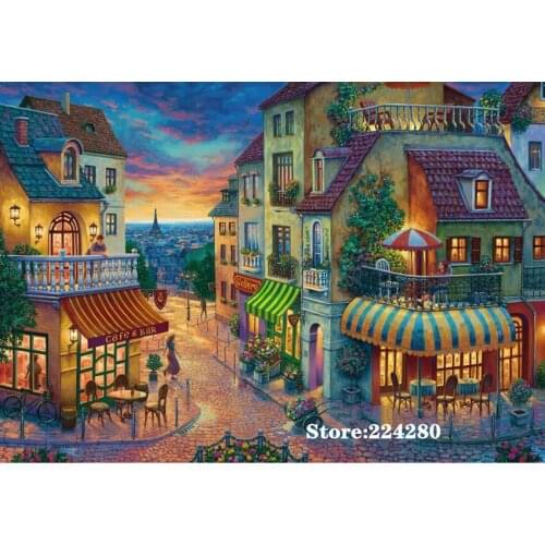 Small town at night view Needlework Cross stitch 14CT Unprinted Embroidery kits Arts Cross-Stitching,DIY Handmade Home Decor