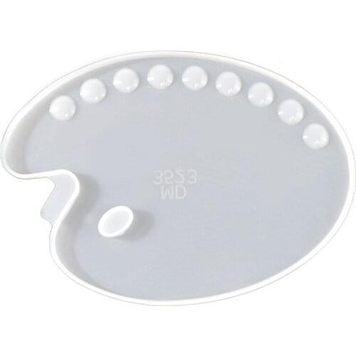 2Pcs Handmade Paint Palette Resin Casting Mold Oval Shape Art Palette Resin Mold DIY Oil Paint Pallete Painting Molds