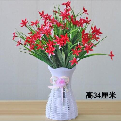 Plastic flower, artificial rose, simulation dry flower ornament, living room, potted plant, interior decoration, lily flower