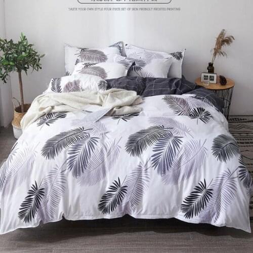 Quilt Cover Pillowcase Four-Piece Bedding Set with Pillow Case Single Double Comforter Black Duvet Cover King Size Bedding Set