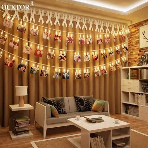 Christmas LED String Fairy Lights Card Pictures Photos Clip Bright String Light Garland Lights Indoor for Home Party Decoration
