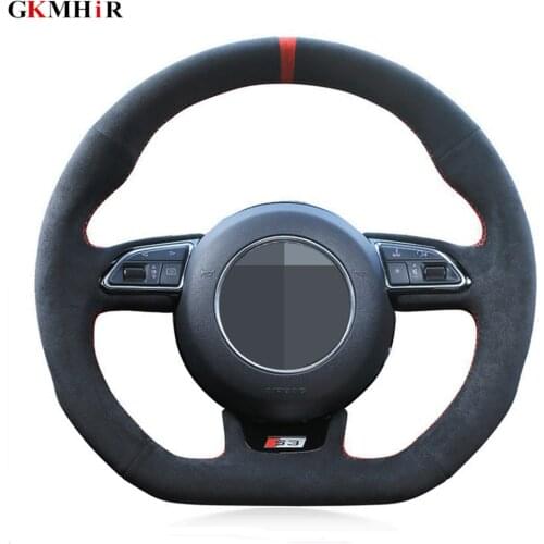 DIY Genuine Leather Suede Car Steering Wheel Cover For Audi S1 8X S3 8V Sportback S4 B8 Avant S6 C7 S5 8T S7 G8 RS Q3 8U SQ5 8R