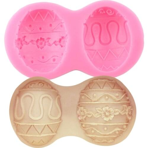 3D Easter Eggs Silicone Mold Cupcake Topper Fondant Molds Cake Decorating Tools Chocolate Gumpaste Moulds Resin Clay Soap Mould