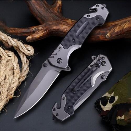 Flipper Folding Blade Knife 440C Stainless Steel Utility Knife Pocket Tool Fruit Knives Outdoor Camping Hunting Knife