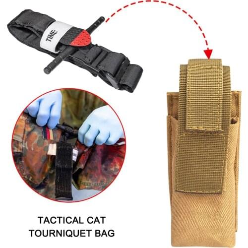 Tactical EDC Tourniquet Molle Pouch Outdoor Medical Emergency Bag Military Hunting Accessories Knife Flashlight Holster Case