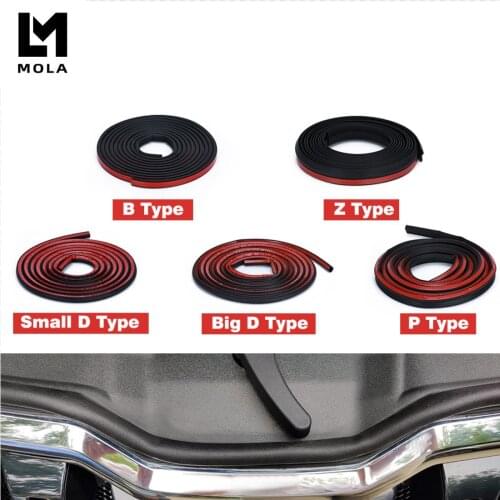 4 Meters Big D Small D Z Shape P B Type 3M Car Door Seal Strip EPDM Noise Insulation Anti-Dust Soundproofing Car Rubber Seal