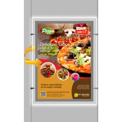 Vertical Hanging A2 Double Sided Manetic Acrylic Panel Illuminated LightBox,Crystal Menu Poster Display Boards