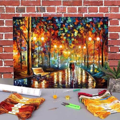 Landscape Printed 11CT Cross Stitch DIY Embroidery Patterns DMC Threads Needlework Handicraft Knitting Craft Floss Room Needle