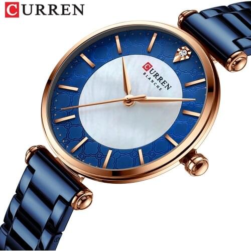 Best Friend Gift Ideas Fashion Luxury Curren Womens Analogue Stainless steel Watch 3 Bar Waterproof Wristwatch for Ladies
