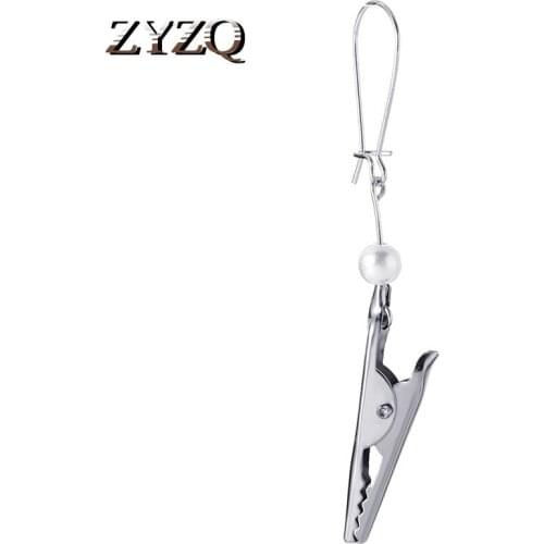 ZYZQ 2021 Fashion Exaggeration Single Clip Drop Earrings For Women Personality Creative Hip Hop Earrings Jewelry Accessories
