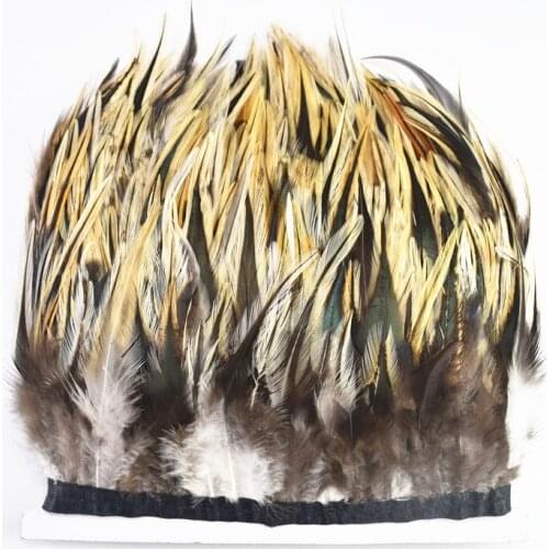 1yards Pheasant feather ribbon trims 10-15CM Rooster decor feathers for Crafts DIY needlework Clothing Sewing Decoration plumas