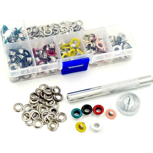 120 sets Eyelets and tools package Paint color eyelets Rivets Color buttonholes 5mm multicolor buckle Eyelets
