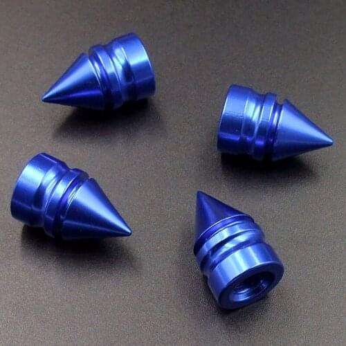 4pcs 23mm Blue Universal Spiked Car Wheel Tire Valve Air Stem Dust Caps Cover Truck Auto Vehicle Motorcycle Bicycle Accessory