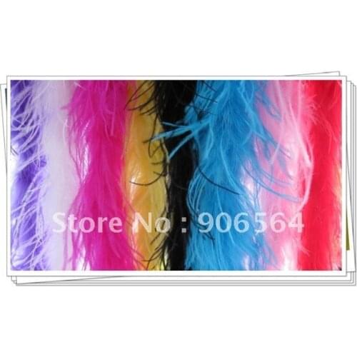 5Pcs/Lot 200Cm(79") Charming Ostrich Feather Strip Wedding or Party Marabou Feather Boa Handwork Material 14 Color Selected