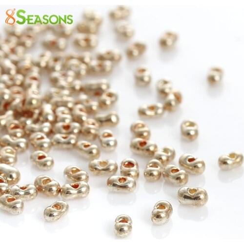 8SEASONS(Japan Import)Glass Seed Beads Berry gold-color About 4mm x 2mm ,Hole: About 0.8mm,10 Grams(About 30 PCs/Gram)