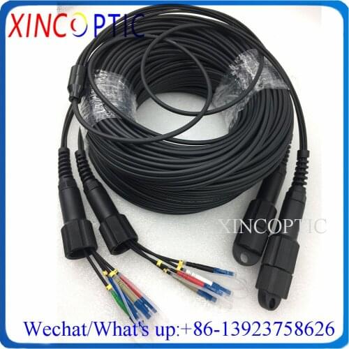80M 8C,SM,9/125,G657A,8Cores PDLCUPC-LC/SC/FC/ST LSZH/TPU 8Fiber Armored Fiber Optic Patch Cord CPRI Black Cable PDLC Connector