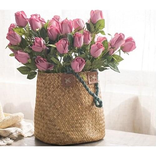 9 heads Rose bouquet artificial flower wedding decoration bouquet garden DIY silk flower Wall fake flower for home decor