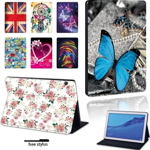 Tablet Case for Huawei MediaPad T3 8.0/T3 10/T5 10/M5/M5 Lite - 8n9.6 10.1 10.8 Inch - Anti-fall Leather Old Image Cover Case