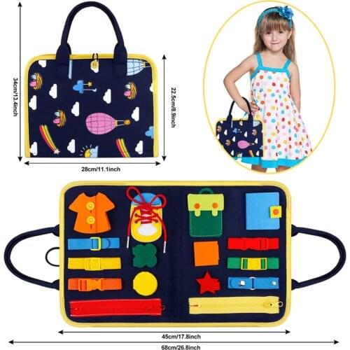 Kids Busy Board Buckle 1-5 Years Old Zip Button Lace Up Tool Toy Montessori Early Education Dress Aids Preschool Toys For Kids