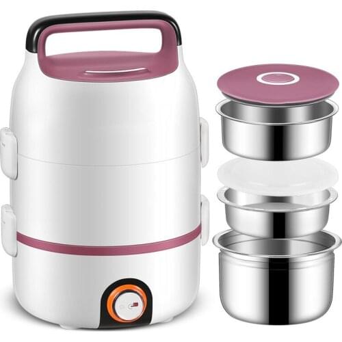 2L 200W electric lunch box mini fresh plus multi-functional double-layer stainless steel inner cooking rice cooker