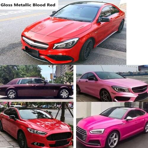 HOHOFILM Multi-color Red/pink High Glossy Metallic Car Wrap Vinyl Car Adhesive Sticker Protector Film Car Coating Bubble Free