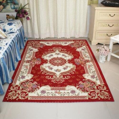 Classic Europe Carpet Jacquard Pastoral Rug Carpet For Living Room Home Bedroom RuE Decor Washable Floor Woven Rug Persian Table
