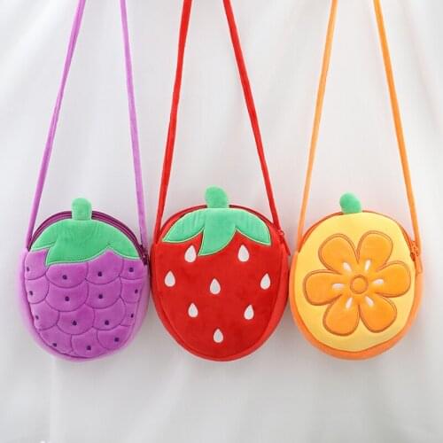 Strawberry Plush Backpacks Girls Cute Plushies Side Bags Animal Kids School Kawaii Bags Zainetto Bimba Kids Backpack BK50MR