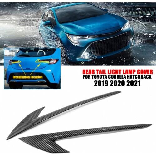 2PCS Carbon Fiber Rear Tail Light Lamp Cover Trim Strip Taillight Molding Garnish Frame for Toyota Corolla Hatchback 2019-2021