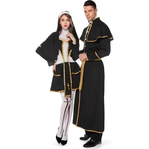 Nun Cosplay Costume For Women And Men Adult Catholic Monk Cosplay Dress Ladies Nun Costume Christian Missionary Dress For Girls