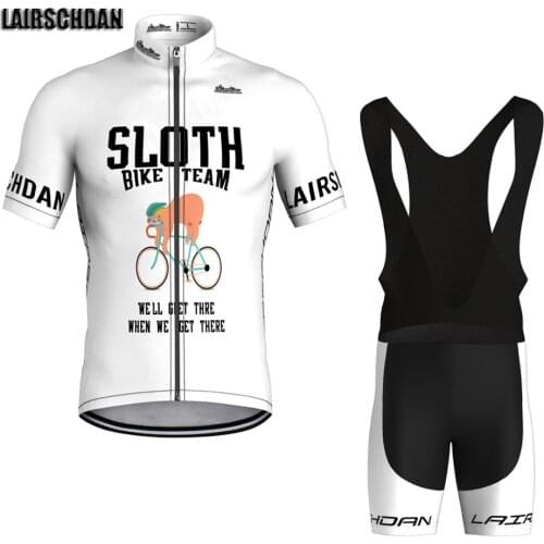 LairschDan 2021 New Men Cycling Jersey Set Ropa Bicicleta Hombre Summer Pro Team White Funny MTB Bike Clothes Quick Dry Uniforme