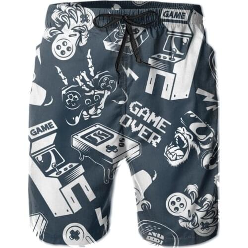 Summer Playstation Board Shorts Men Quick Dry Swimming Trunks Swimwear hombre Vacation Surf Beach Short Pants Casual Male