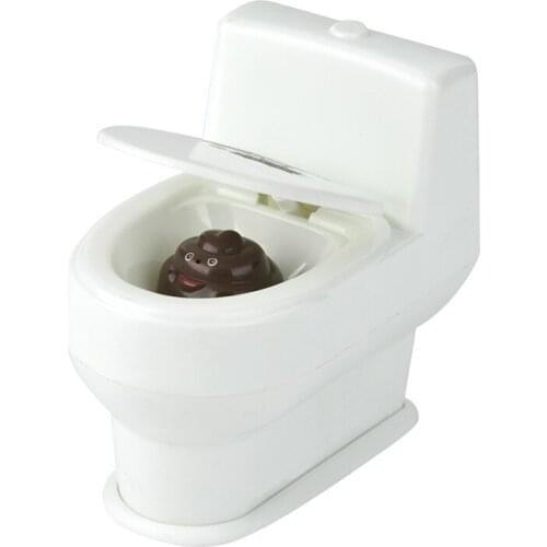 Mini anti stress toys Funny Prank Squirt Spray Water Toilet Closestool Joke Gag Q6PD