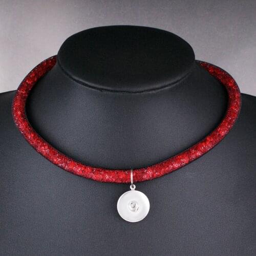 Fashion Crystal 18mm snap button jewelry Bracelet and collar necklace dual purpose TP8565