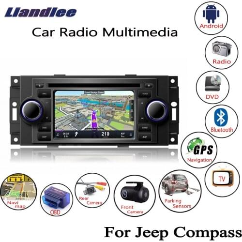 Car Android Multimedia CD DVD Player Car For Jeep Compass 2006 2007 2008 Stereo Radio GPS Navigation System HD Screen Display TV