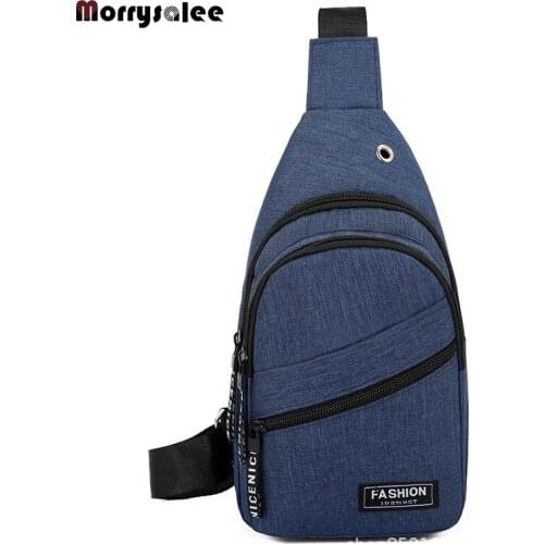 2020 New Mens Chest Bag Anti-Theft USB Charging Canvas Shoulder Bag Mens Bag Fashion New Trend