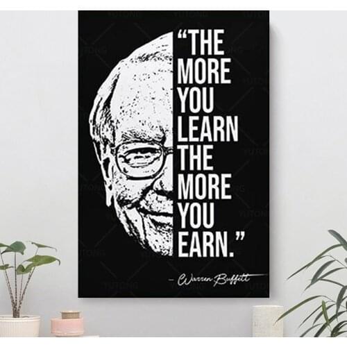 Warren Buffett Quotes Poster Decorative Painting Canvas Wall Art Living Room Posters Bedroom Painting