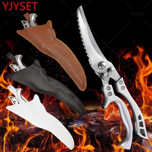 Stainless Steel Strong Scissors Kitchen Bone Scissors Home Kitchen Gardening Chicken Bone Scissors Sharp Scissors With Covers