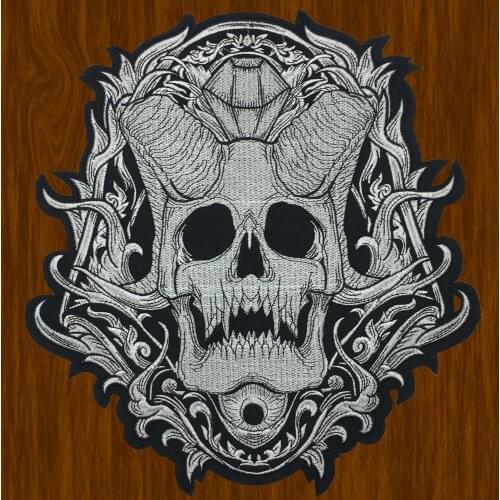 New Large Patch Skull Iron-on Decoration dressClothes Jean Jacket Clothing Stickers Applique Stripe DIYAccessories