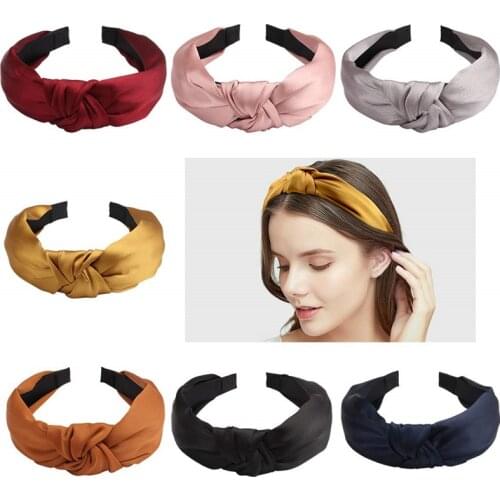 Fashion Ladies Hair Hoop Knotted Hairband Korean 2020 Headwrap Solid Bowknot Women Rabbit Ear Headband Hair Accessories