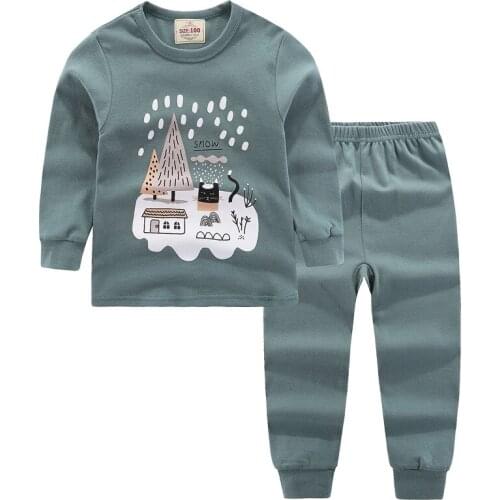 Childrens Pajamas Sets Kids Sleepwear For Boys Girls Cartoon Cute 100% Cotton Soft Comfortable Clothing Set 2PCS Homewear 2020