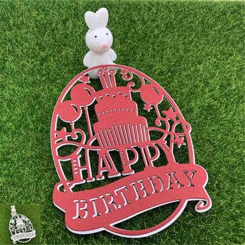 Happy birthday wishes English hand-embossed DIY album greeting card scrapbook metal cutting mold