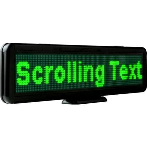 AC110V 220V DC9 -30v Green Store Advertising LED Scrolling Display Board Programmable Built-in battery support any languages