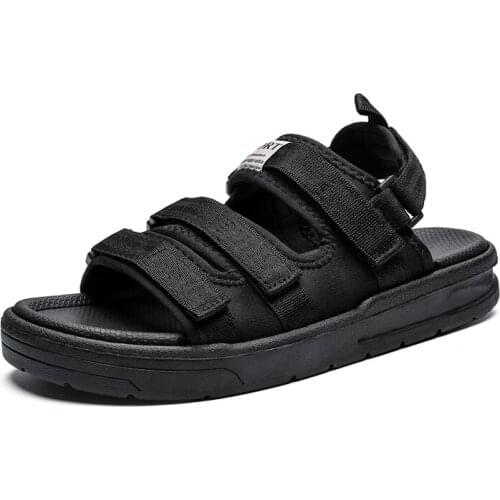 Summer Men Sandals Gladiators Casual Roman Shoes Outside Comfortable Mens Slipper Black Flat Light Sandalias Hombre Plus Size 46