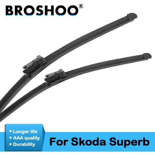 BROSHOO Car Wiper Blades For Skoda Superb B5 B6 B8 Model Year From 2001 To 2018 Fit Standard Hook/Push Button/Side Pin Arms